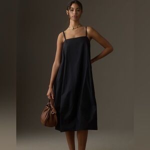 Self Contrast Bare Sleeveless Mini Dress - black